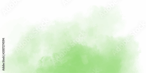 Abstract green watercolor cloud sky background with soft light and copy space
