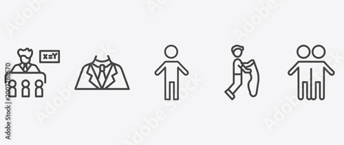 Fotografie people and relation icon set with business suit, small boy, playing with a rope,