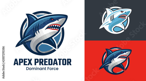 Canvastavla This fierce shark logo represents dominance in the aquatic world, symbolizing strength and power for brands related to marine activities and wildlife