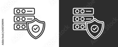Protection Icon Set Vector Collection Isolated In Black And White