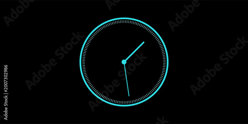 Bild auf Leinwand abstract cyan 4k clock image