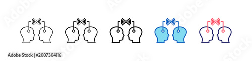 Photos Telepathy Icon In 5 Different Styles Set Collection.