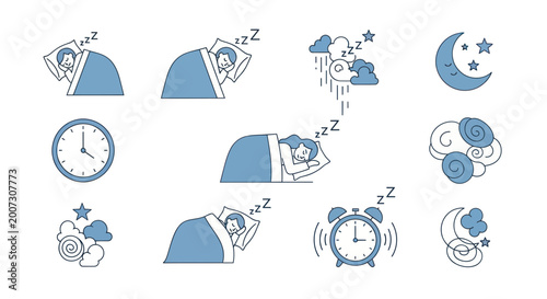 Konstfotografi Sleeping People Waking Up Alarm.
