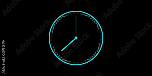 Tableau sur toile abstract cyan 4k clock image