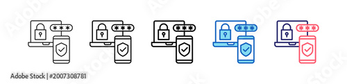 Two Factor Authentication Icon In 5 Different Styles Set Collection.   