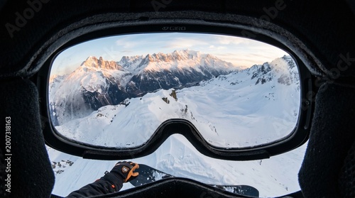 POV Snowboard Helmet Visor Drop-In Powder Alpine Perspective — Adventure Sports Print