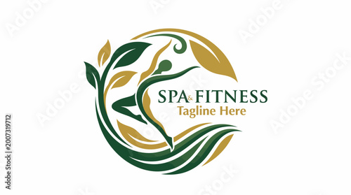Fotografia This logo combines the elements of wellness and fitness with a graceful design, perfect for spa and fitness centers focusing on holistic health and well-being for their members