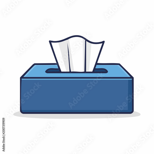 Blue tissue box with white tissues