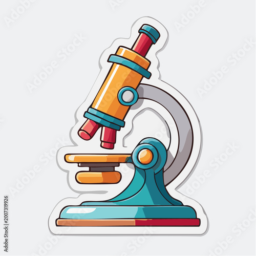 Cartoon Microscope Sticker