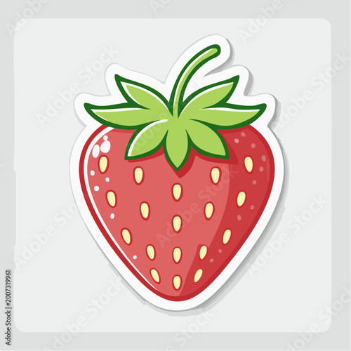 Cartoon Strawberry Sticker