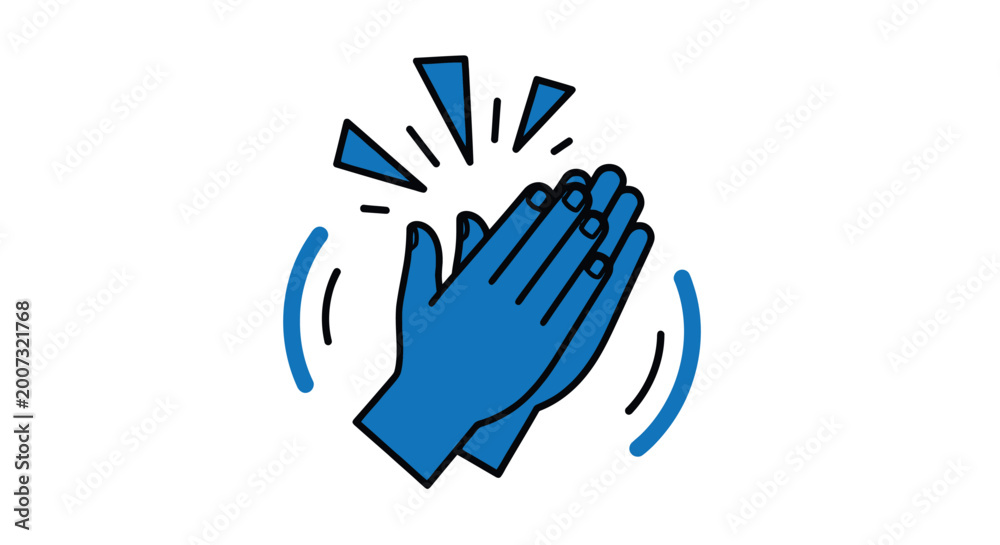 Fototapeta premium Clapping hands icon with sound waves
