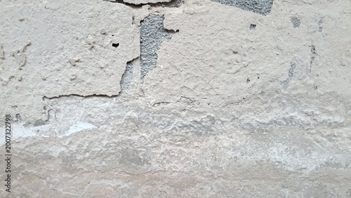 Schilderij op canvas A deteriorated wall surface with crumbling plaster