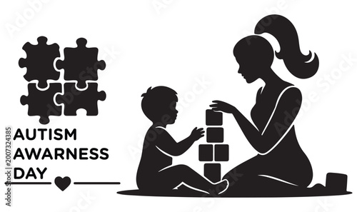 connection autism graphic mental kid development white support child