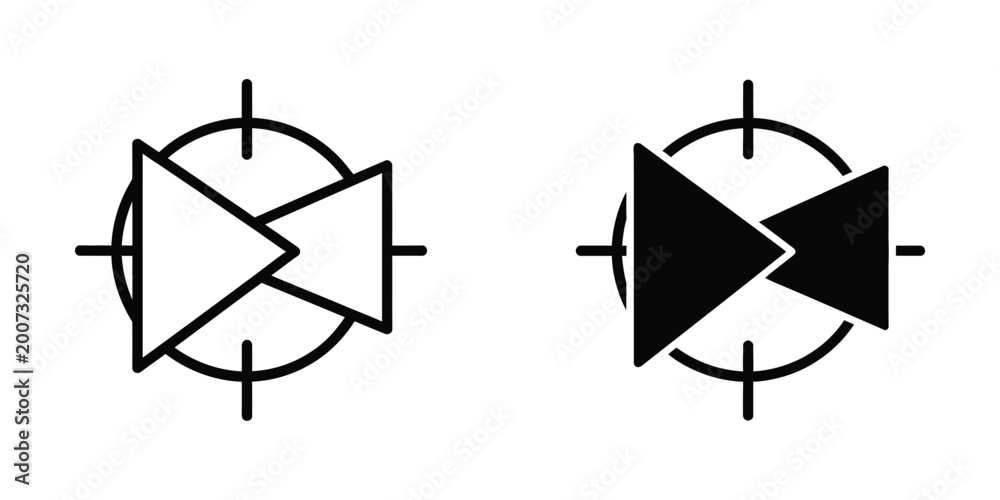Fototapeta premium Abstract electronic diode and transistor circuit icons in black and white