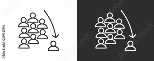 Workforce Reduction Icon Set Vector Collection Isolated In Black And White