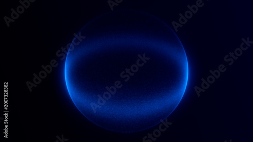 Cuadro en lienzo Abstract blue glowing energy sphere with soft digital plasma light and futuristi