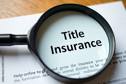 Importance of Reading the Fine Print: Magnifying Glass Focuses on Title Insurance Form on Table