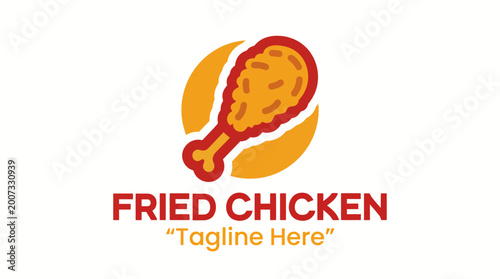 Tableau sur toile This logo features a stylized chicken leg over a vibrant background, symbolizing the appetizing and crispy nature of fried chicken, appealing to food lovers and restaurants