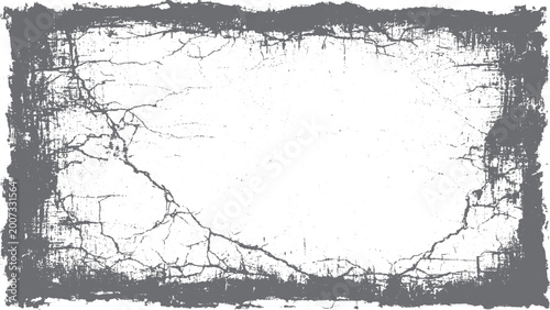 Bild auf Leinwand Black and white cracked concrete wall texture with vintage grunge scribble effec