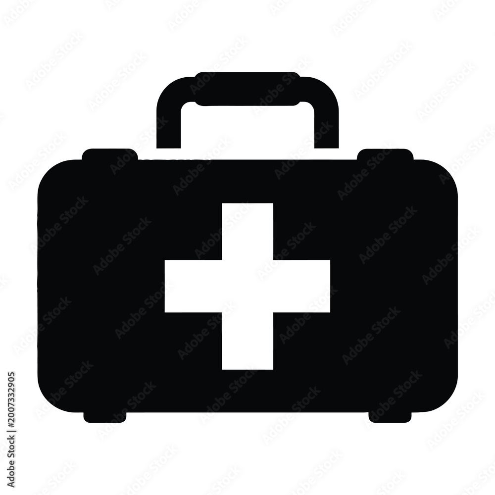Obraz premium Medical first aid kit icon symbol