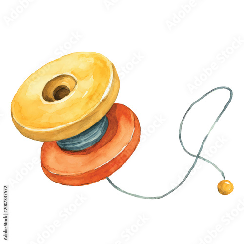 Vintage wooden yoyo with string.
