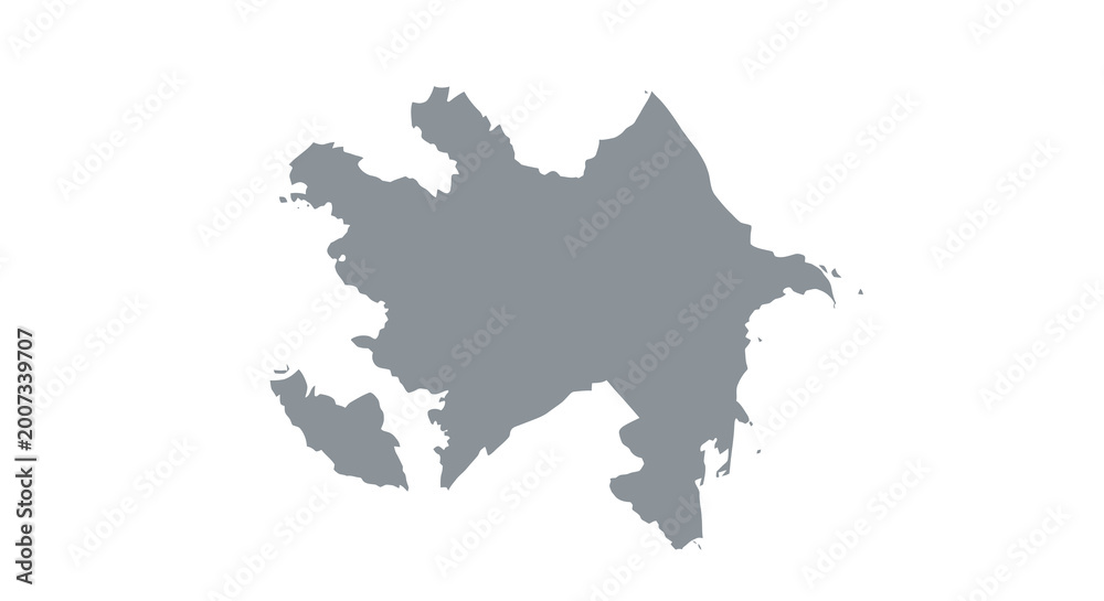 Fototapeta premium A grayscale map depicting the country of azerbaijan featuring its distinct geographical shape and borders high quality professional