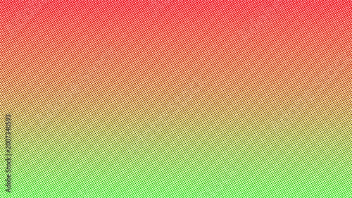 Gradient halftone pattern transitioning from red to yellow to green