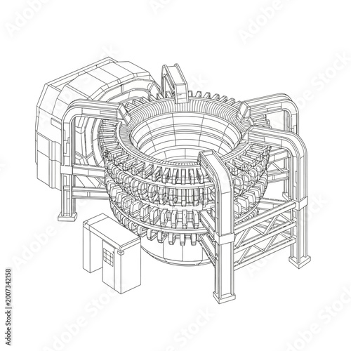 Tablou pe pânză Industrial Induction Furnace Diagram, Metal Smelting Equipment, Manufacturing Te