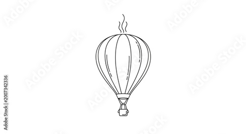 Obraz na płótnie Minimalist Hot Air Balloon Line Art Drawing