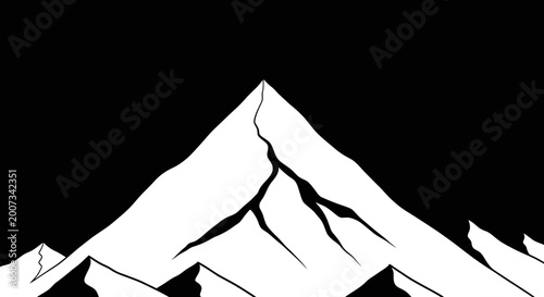 Schilderij op canvas Minimalist Mountain Peak Silhouette