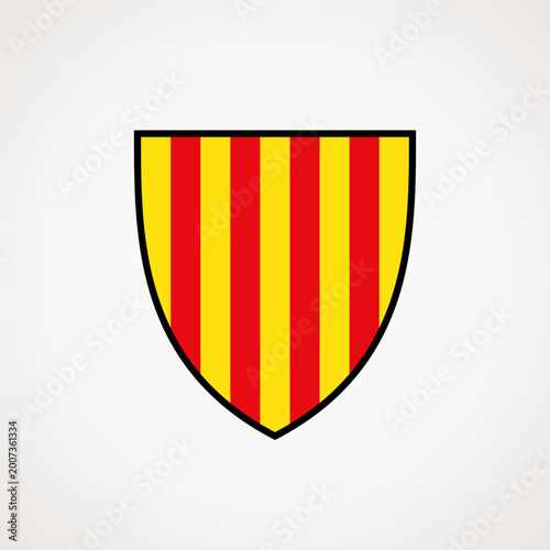Shield with flag of Provence or Catalonia
