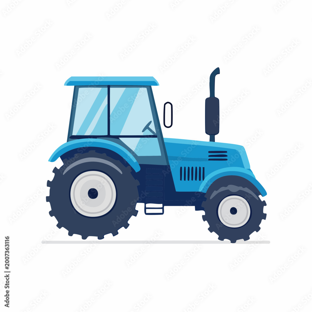 Obraz premium Blue Tractor Illustration