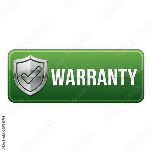 Green warranty badge with shield