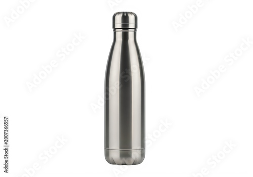 Stainless steel insulated water bottle with screw on cap  outdoor drinkware transparent background