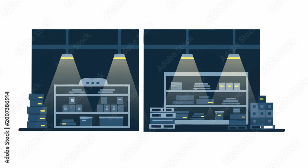 Fototapeta premium Modern sleek dual server racks with illuminated components and organized data center infrastructure, concept for IT infrastructure, cybersecurity, and cloud computing solutions