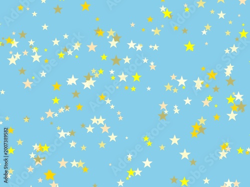 abstract stars art yellows on skyblue