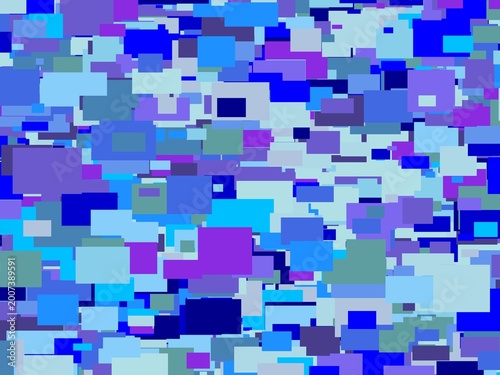 abstract rectangles art blues on powderblue
