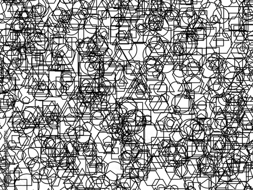 abstract shapes on white black border