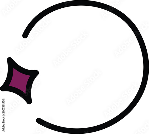 Circular sparkle line with purple star