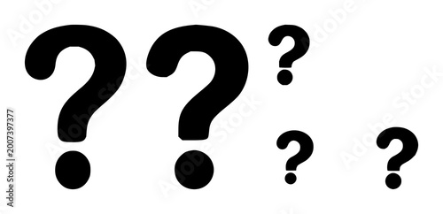Question mark icon set with solid black color and white background featuring help, support, information with frequently asked questions and uncertainty