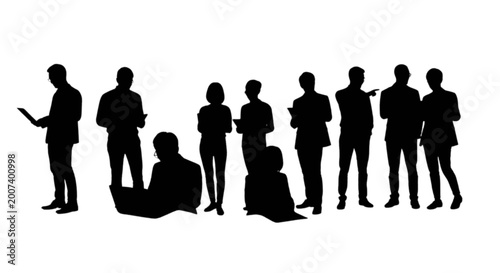 Foto Group of people standing around fallen person isolated on transparent background