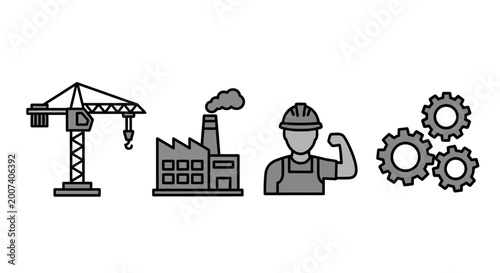 Canvastavla Industrial worker with factory crane.