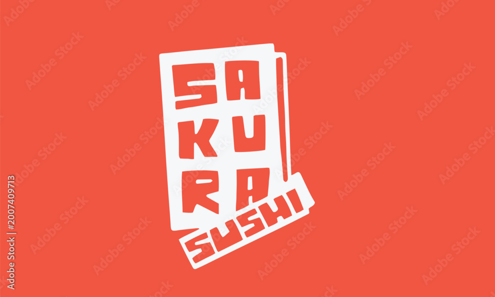 Obraz premium Sushi logo template vector icon for japanese food illustration design