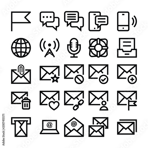 Outline icons for Email