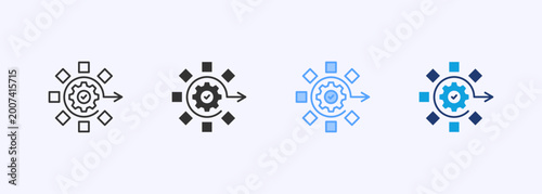 Tableau sur toile Resolve Icon Set Color Multiple Style Collection Illustration