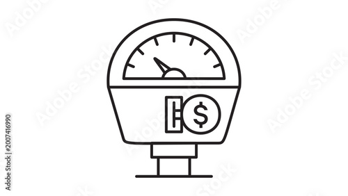 Photos Pay per use meter vector icon with editable stroke