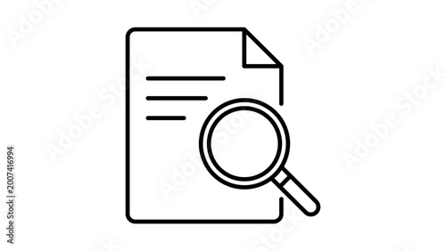 Professional document preview vector icon illustration with editable stroke, clean minimalist paper symbol for file management and digital workplace tools isolated on white background.