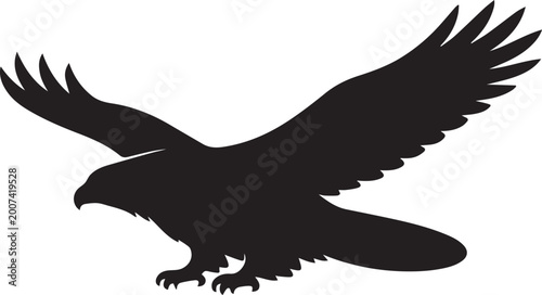 Картината върху платно Eagle in Flight Silhouette Icon.