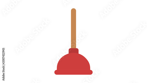 Εκτύπωση καμβά Professional flat vector icon of a toilet plunger on white background
