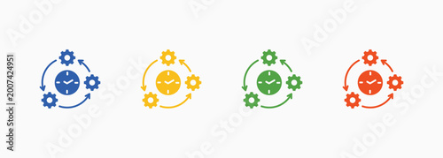 Tableau sur toile Efficiency Icon Set Color Multiple Style Collection Illustration